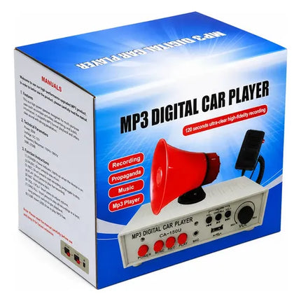 Megáfono Para Auto 12v Con Altavoz Grabadora Rojo