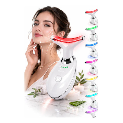 Masajeador Facial Para Cara Y Cuello Con 7 Colores Blanco