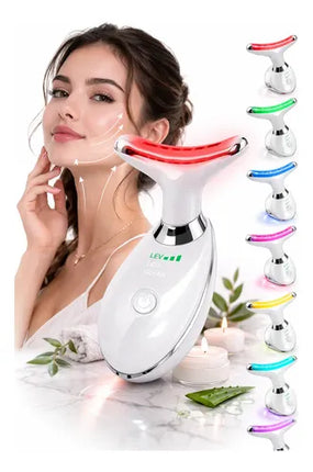 Masajeador Facial Para Cara Y Cuello Con 7 Colores Blanco