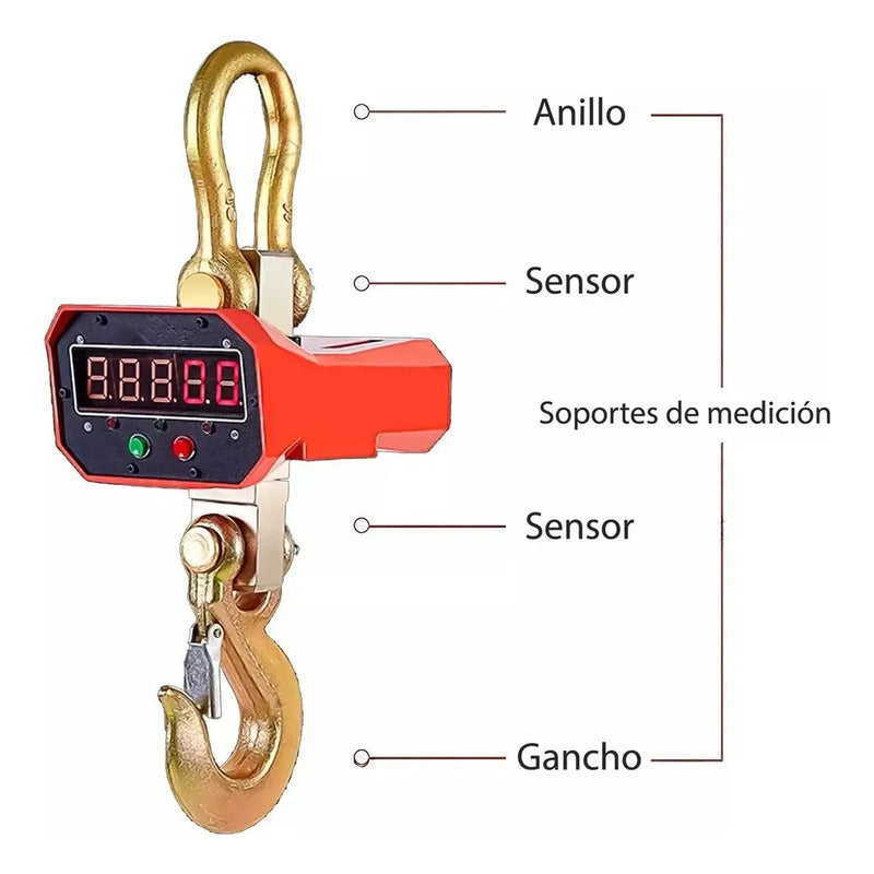 Balanza Romana Digital 10 Toneladas Con Control Remoto Naranja