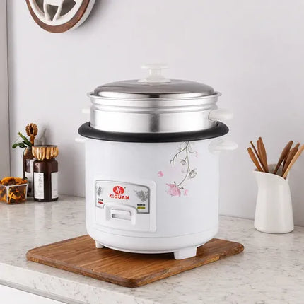 Olla Arrocera Con Vaporera De Aluminio Antiadherente 4 Lt. Blanco 50/60 Hz