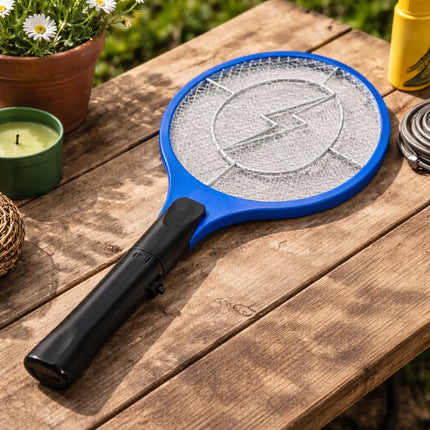 Raqueta Eléctrica Mata Mosquitos Recargable Azul
