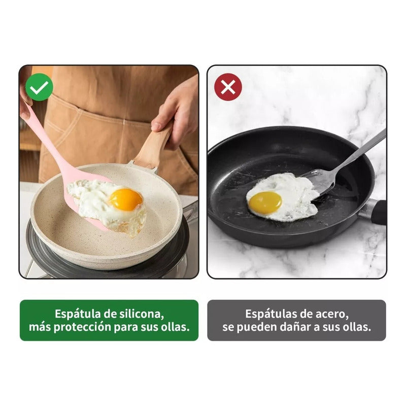 Set 12pcs Utensilios De Cocina Antiadherentes Colores Negro