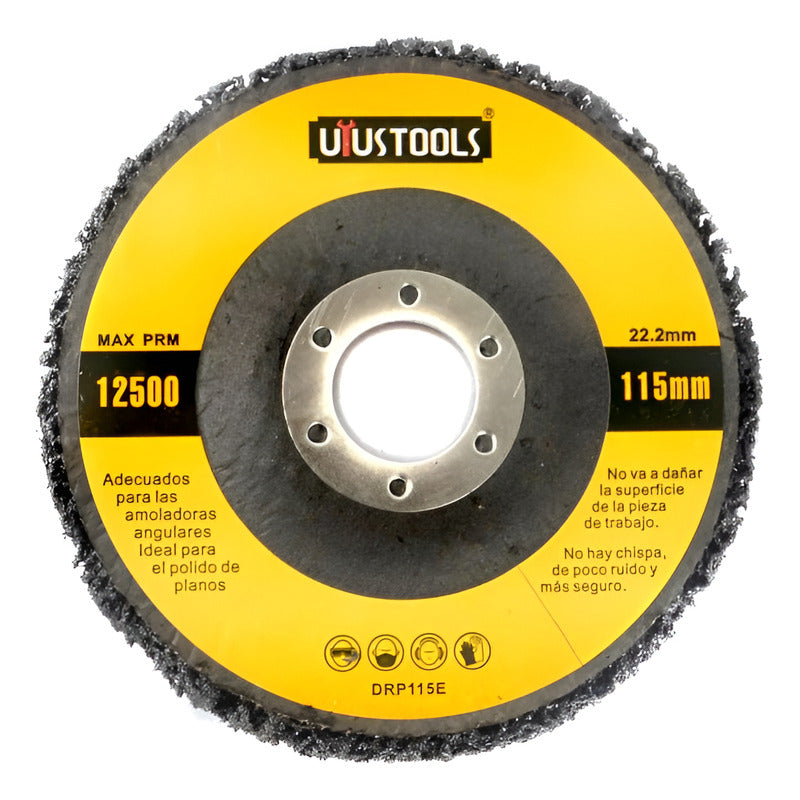 Disco Pulir Removedor Pintura Oxido 4 1/2 115mm Esmeril Negr Negro - Drp115e