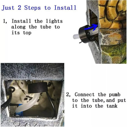 Fuente De Agua Decorativa Cascada Con Luz Led Pileta Gris Oscuro