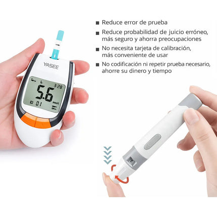 Glucometro Medidor De Glucosa + 50 Tiras + 50 Lancetas Blanco
