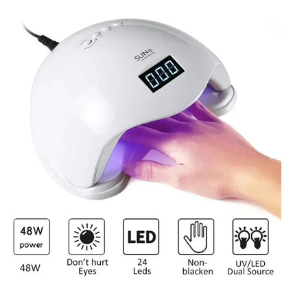 Secador Uñas Uv Led Lampara Manicure Profesional Blanco