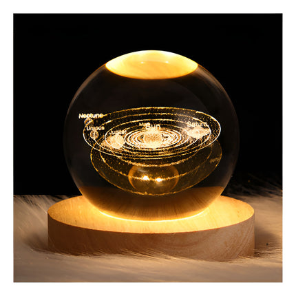 Lámpara De Mesa Bright Moon Crystal Ball, Luces Nocturnas, Estructura, Color, Sistema Solar