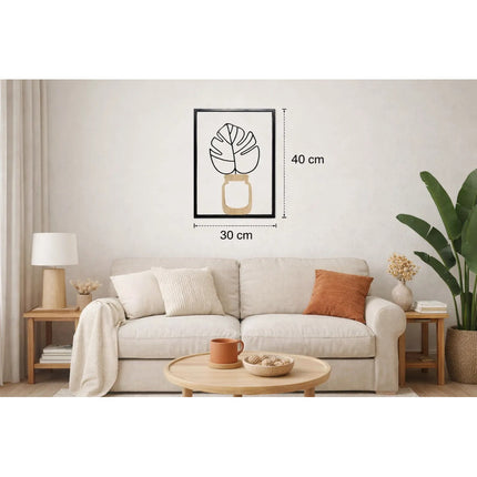 Cuadro Decorativo Pared Metálico 40 X 30 Cms Negro
