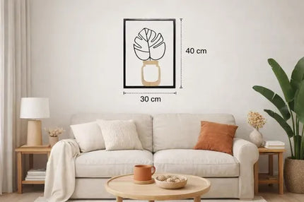 Cuadro Decorativo Pared Metálico 40 X 30 Cms Negro
