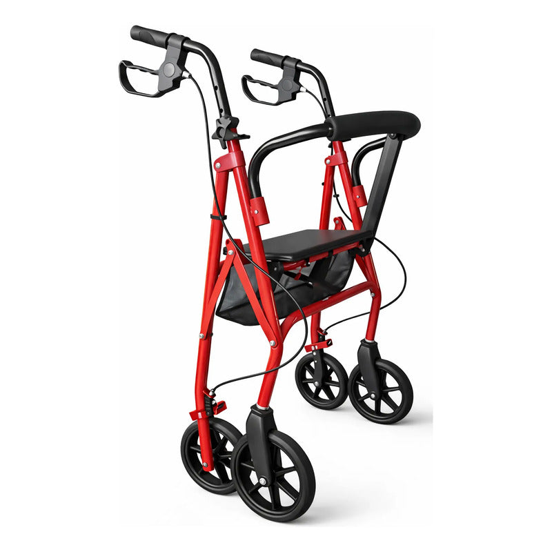 Andador Ortopédico Plegable C/ruedas Frenos Asiento, Canasto