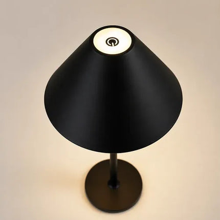 Lámpara De Mesa Recargable Negra 30 Cm Usb Negro