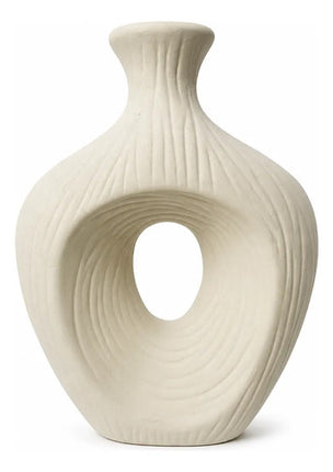 Florero Jarrón Cerámica Decorativos Para Mesa Beige