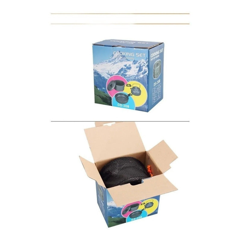 Set Ollas Outdoor Camping Cocinilla Utensilios
