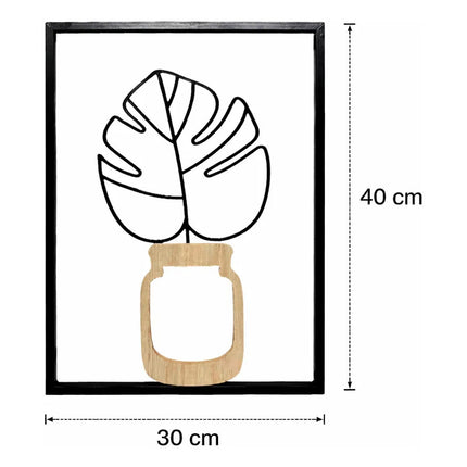 Cuadro Decorativo Pared Metálico 40 X 30 Cms Negro
