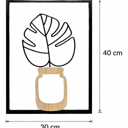 Cuadro Decorativo Pared Metálico 40 X 30 Cms Negro