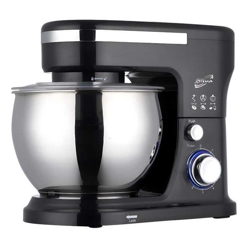 Batidora Pedestal Shiva Sm-1902 5l 600w 6 Vel. Amasadora Eléctrica Negra Negro 50 60hz