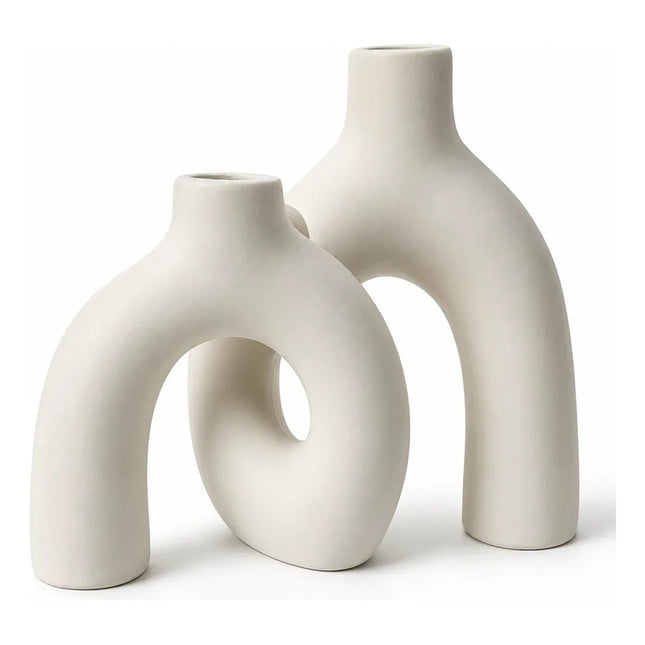 Florero Decorativo Moderno Minimalista Beige