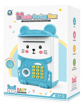 Alcancía Gato Ahorro Automática Contraseña Huella Y Sonido