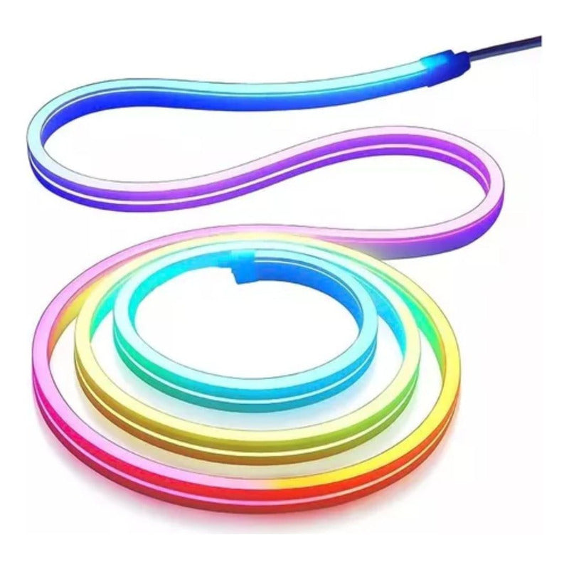 Cinta Led Rgb Flex De Neon 12v Con Luces Multicolor 5mts Rgb