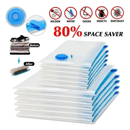 Pack 12 Bolsa Al Vacio Comprimir Prendas Ropa 80x110cm