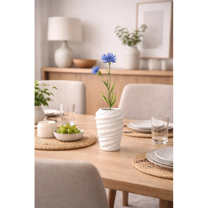 Florero Blanco De Cerámica Decorativos Para Mesa Oficina Blanco