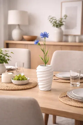 Florero Blanco De Cerámica Decorativos Para Mesa Oficina Blanco