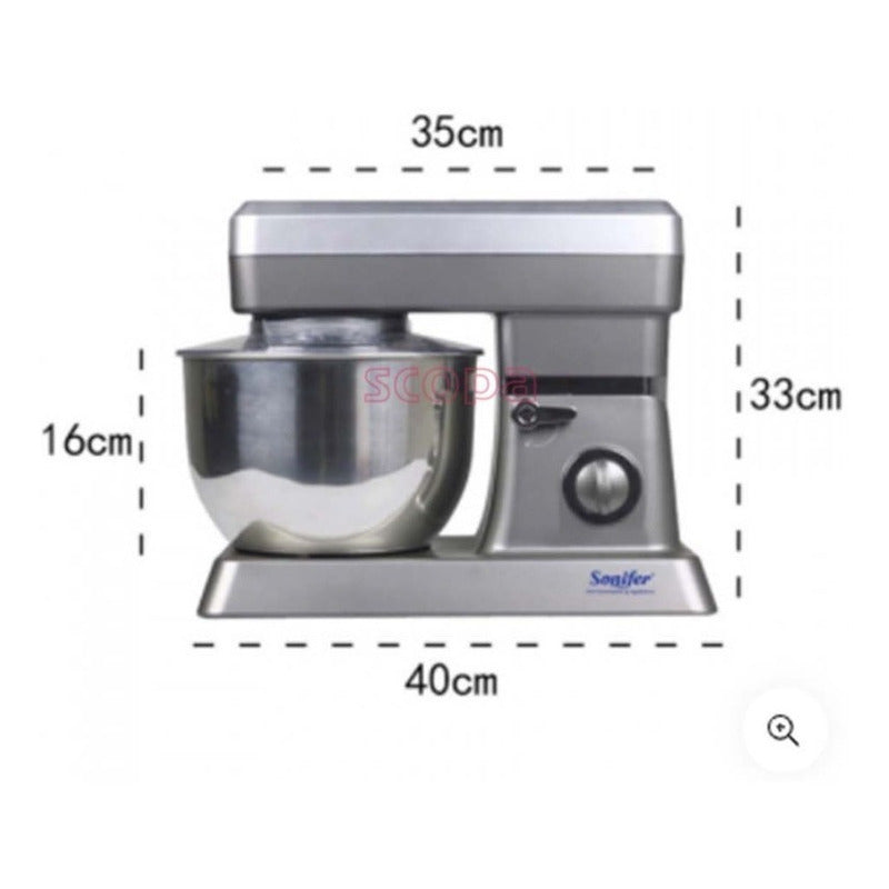 Batidora Amasadora Sonifer Profesional 8 Litros 1500 W - Gris - 50 Hz X 60 Hz