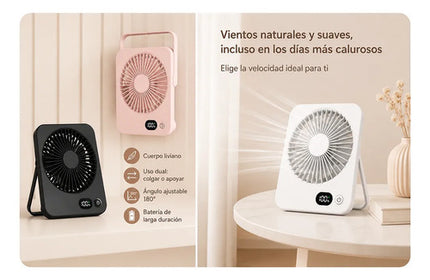 Ventilador De Escritorio Recargable Usb Portátil Silencioso