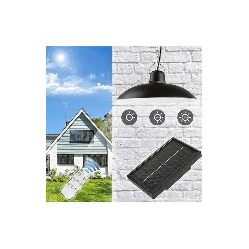 Lampara Solar Doble Colgante 240w + Panel Solar + Control