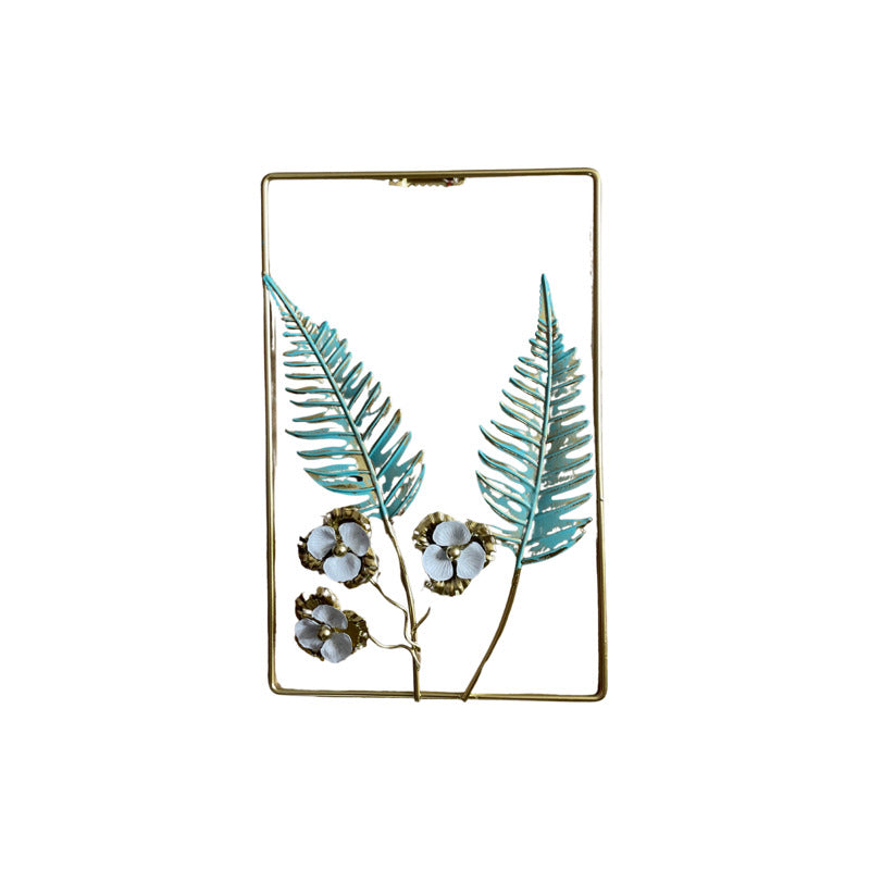 Adorno De Pared Colgante Diseño De Hojas 29x19 Cm Verde