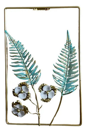 Adorno De Pared Colgante Diseño De Hojas 29x19 Cm Verde