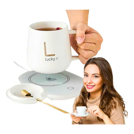 Taza Con Calentador Eléctrico 55°c Tazón Para Cafe Té Leche