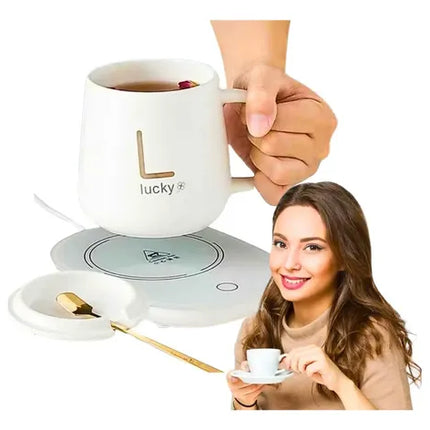 Taza Con Calentador Eléctrico 55°c Tazón Para Cafe Té Leche