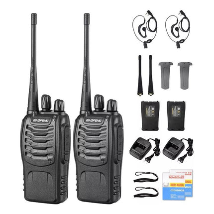 Pack 2 Radios Transmisor Walkie Talkie Baofeng 888s Uhf Negro