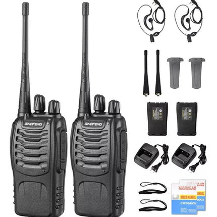 Pack 2 Radios Transmisor Walkie Talkie Baofeng 888s Uhf Negro