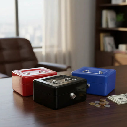 Caja Fuerte Metálica Con Llave Para Dinero 25x20cm