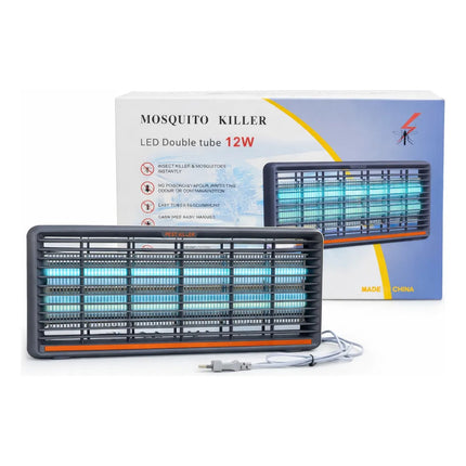 Lámpara Mata Insectos Uv Eléctrica 12w Atrapa Mosquitos Negro