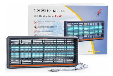 Lámpara Mata Insectos Uv Eléctrica 12w Atrapa Mosquitos Negro