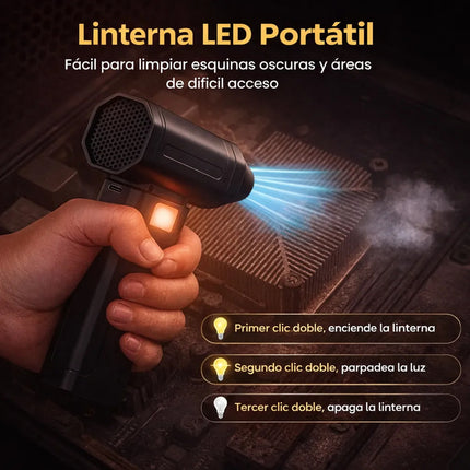 Soplador Inalámbrico Alta Presión Ventilador Turbo Potente Negro