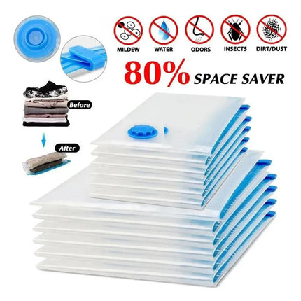 Pack 12 Bolsa Al Vacio Comprimir Prendas Ropa Al Vacío 60x80