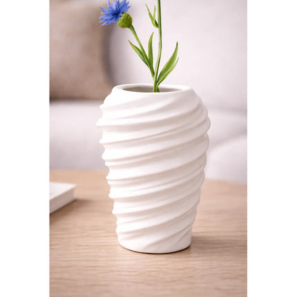 Florero Blanco De Cerámica Decorativos Para Mesa Oficina Blanco