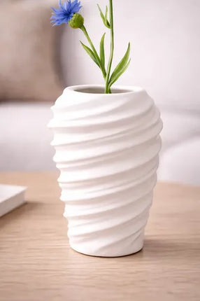 Florero Blanco De Cerámica Decorativos Para Mesa Oficina Blanco