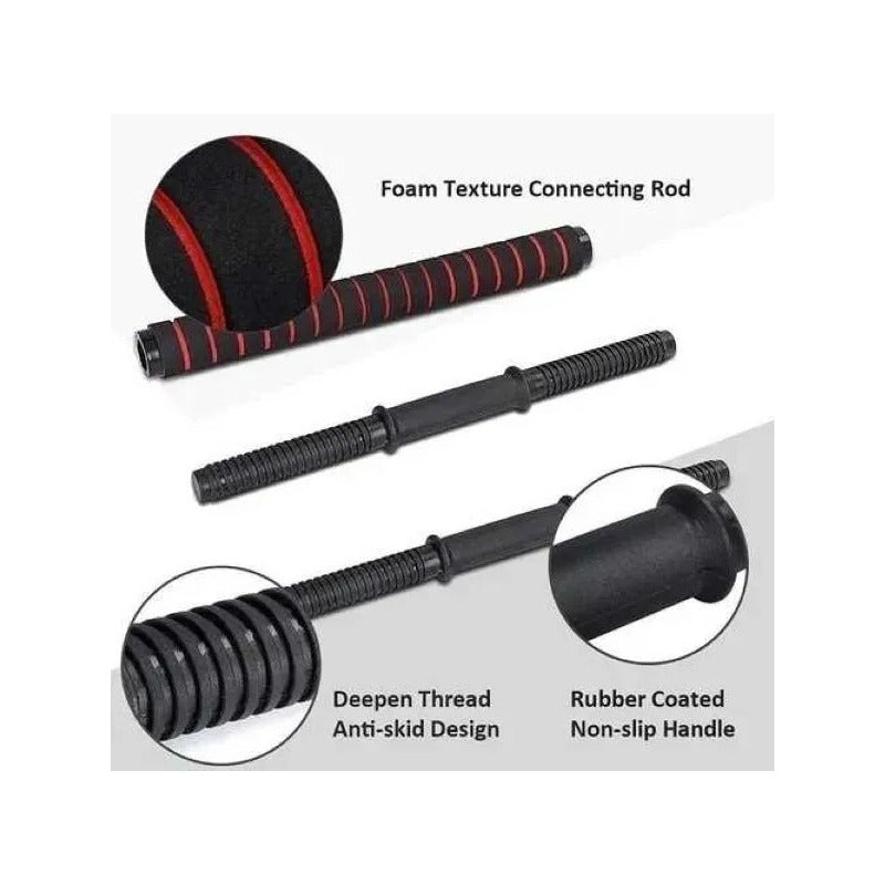 Set De Barra Multifuncional - Mancuerna - Pesas 20 Kg Negro