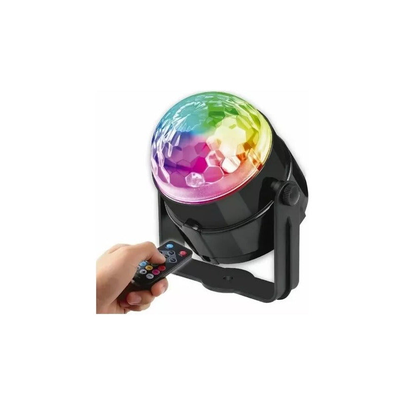 Bola De Luces Led Multicolor Para Fiestas Con Control Negro