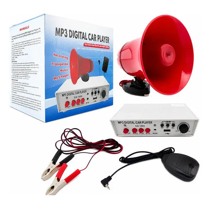 Megáfono Para Auto 12v Con Altavoz Grabadora Rojo