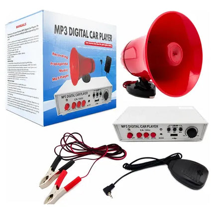Megáfono Para Auto 12v Con Altavoz Grabadora Rojo
