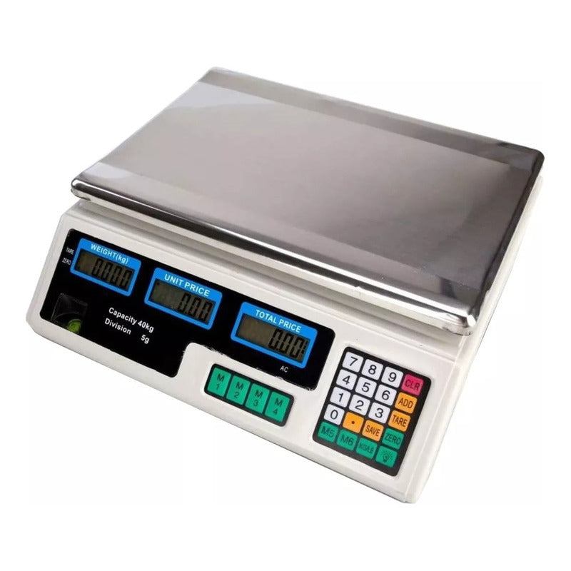 Balanza Digital Pesa Romana Recargable Negocios 40 Kilos Negro