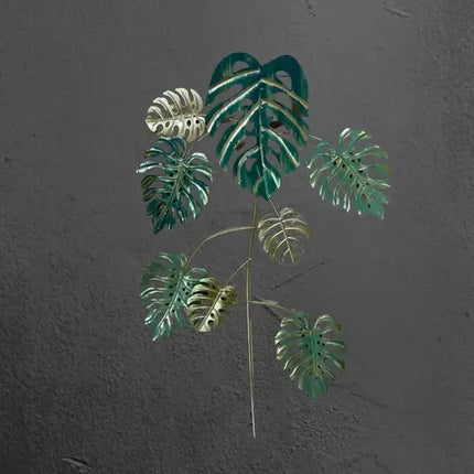 Adorno De Pared Colgante Diseño De Hojas 60x40cm Verde Musgo