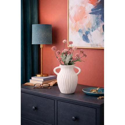 Florero Jarrón Cerámica Decorativos Para Mesa Blanco